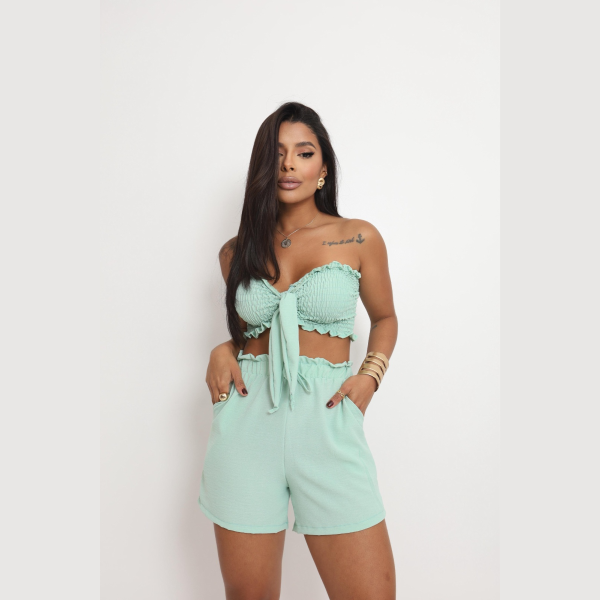 conjunto top tomara que caia e shorts lastex duna conjunto top tomara que caia e shorts lastex duna